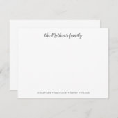 Elegant Script Family Achternaam Silver Grey Notitiekaartje (Voorkant / Achterkant)