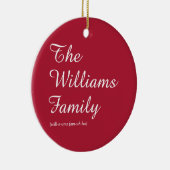 Elegant Script Family Definition Stylish Holiday Keramisch Ornament (Rechts)
