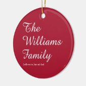 Elegant Script Family Definition Stylish Holiday Keramisch Ornament (Links)