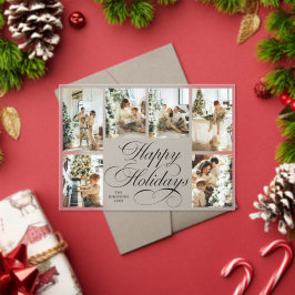 Elegant Script Family Photo Collage Christmas Card Acryl Uitnodigingen