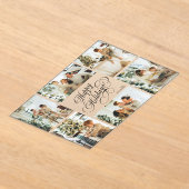 Elegant Script Family Photo Collage Christmas Card Acryl Uitnodigingen (Laagn)