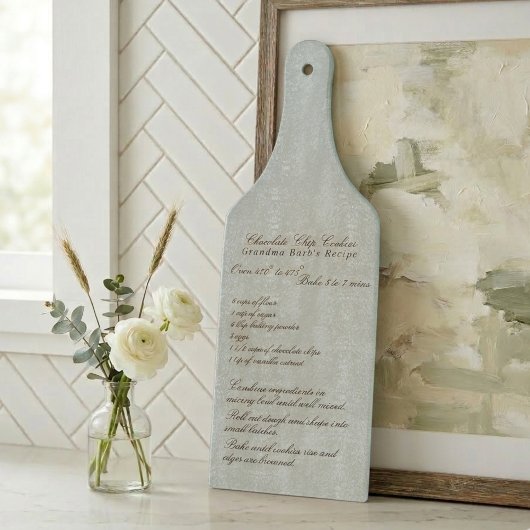 Elegant Script Family Recipe Blue Snijplank