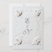Elegant Script Faux Embossed Rozen Formele bruilof Kaart (Achterkant)