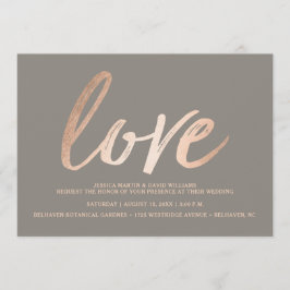 Elegant Script Faux Foil Love Kaart