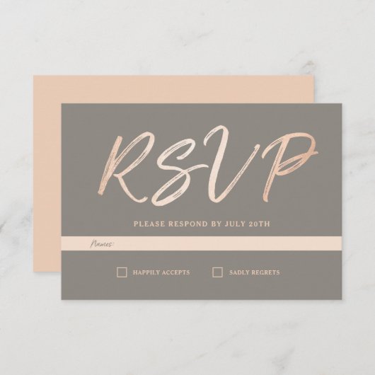 Elegant Script Faux Foil RSVP (Voorkant / Achterkant)