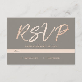 Elegant Script Faux Foil RSVP Kaartje