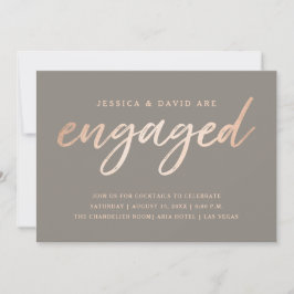 Elegant Script Faux Foil Verloving Kaart