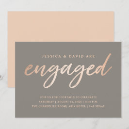 Elegant Script Faux Foil Verloving Kaart