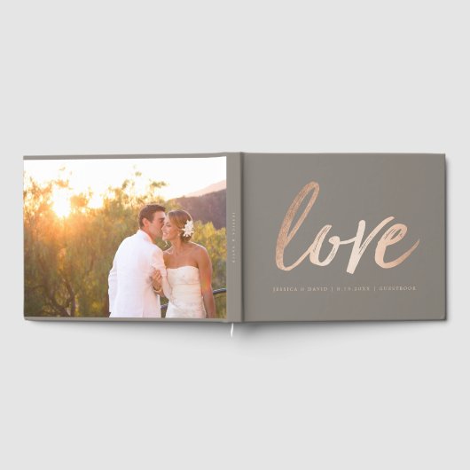 Elegant Script Faux Folie Gastenboek (Volledig)