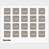 Elegant Script Faux Folie Vierkante Sticker (Vel)