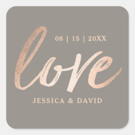 Elegant Script Faux Folie Vierkante Sticker