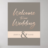 Elegant Script Faux Folie Wedding Poster (Voorkant)