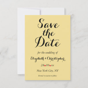 Elegant Script Faux Gold Black Wedding Verloving Save The Date