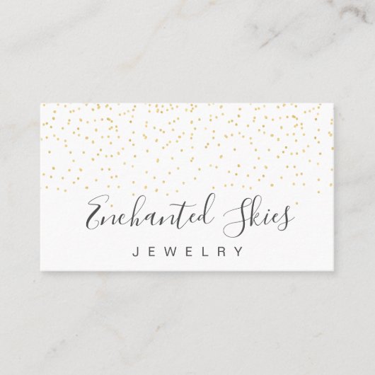 Elegant Script Faux Gold Confetti Visitekaartje (Voorkant)