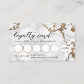 Elegant Script Faux Gold Marble Beauty Salon Klantenkaartje (Voorkant)