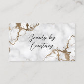 Elegant script Faux Gold Marble Modern Unieke Unie Visitekaartje (Achterkant)