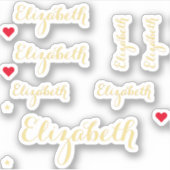 Elegant Script Faux Gold Naam DIY Custom Cut Vinyl Sticker (Voorkant)