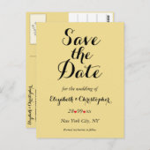 Elegant Script Faux Gold Wedding Save the Date Briefkaart (Voorkant / Achterkant)