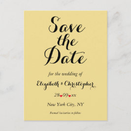 Elegant Script Faux Gold Wedding Save the Date Briefkaart