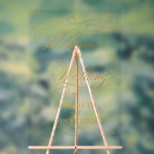 Elegant Script Faux Gold Wedding Welkom Acryl Bord (Neutraal)