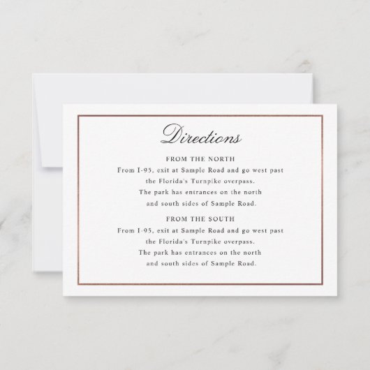 Elegant Script Faux Roos Gold and Border Enclosure Kaart (Achterkant)