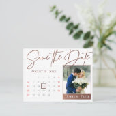 Elegant Script Faux Roos Gold Weddenfoto Aankondigingskaart (Staand voorkant)