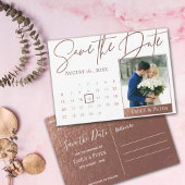 Elegant Script Faux Roos Gold Weddenfoto Save The Date