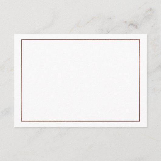 Elegant Script Faux Roos Gouden Rand Details Informatiekaartje (Achterkant)