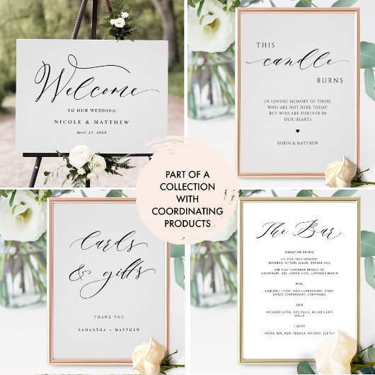 Elegant Script Favors Trouwbord Poster