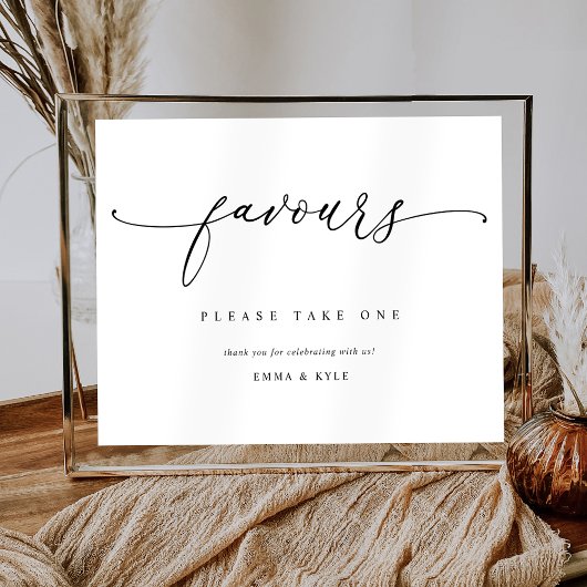 Elegant Script Favors Trouwbord Poster