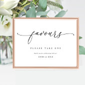 Elegant Script Favors Trouwbord Poster