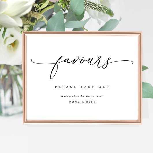 Elegant Script Favors Trouwbord Poster