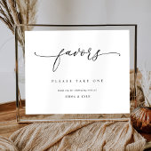 Elegant Script Favors Trouwtafel Teken Poster