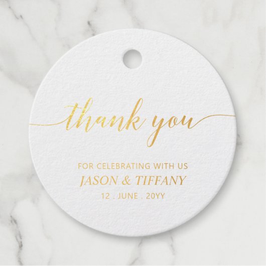 Elegant Script Feest Favoriet Bedankt Bedankjes Labels (Voorkant)