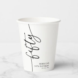 Elegant Script Fifty 50e Verjaardag Papieren Bekers