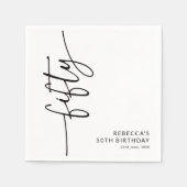 Elegant Script Fifty 50e Verjaardag Servet (Voorkant)