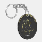 Elegant Script Fifty en Fabulous Acryl Sleutelhang Sleutelhanger (Voorkant Links)