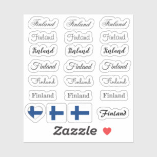 Elegant script Finland & Finse vlag / naam Set Sticker