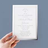 Elegant Script First Community Silver Folie Uitnodiging