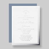 Elegant Script First Community Silver Folie Uitnodiging