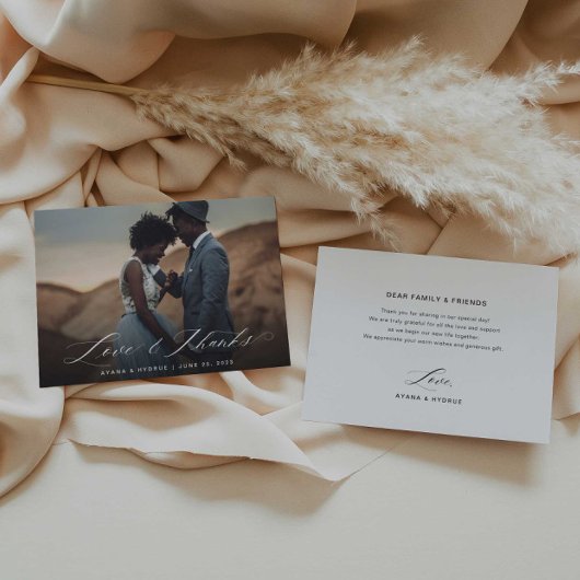 Elegant Script Flat Hartelijk dank Bedankkaart