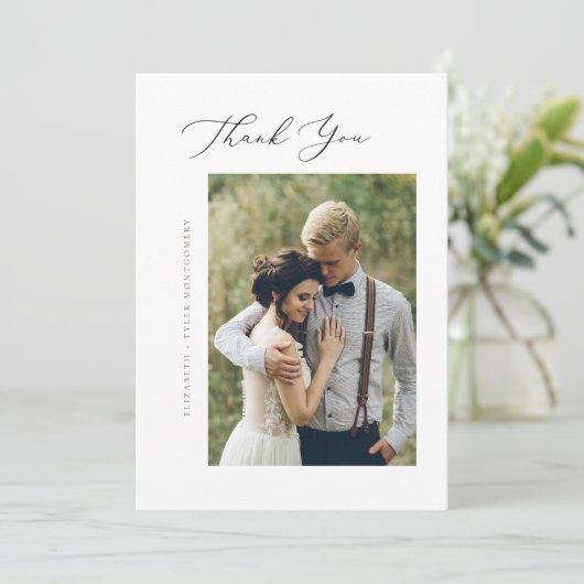 Elegant Script Flat Hartelijk dank Bedankkaart (Staand voorkant)