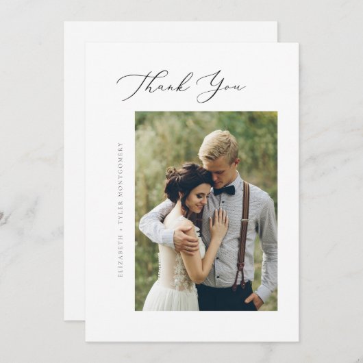 Elegant Script Flat Hartelijk dank Bedankkaart (Voorkant / Achterkant)