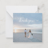 Elegant Script Flat Note Bruiloft Dank u Kaart Notitiekaartje (Voorkant)