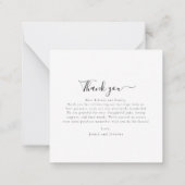 Elegant Script Flat Note Bruiloft Dank u Kaart Notitiekaartje (Achterkant)