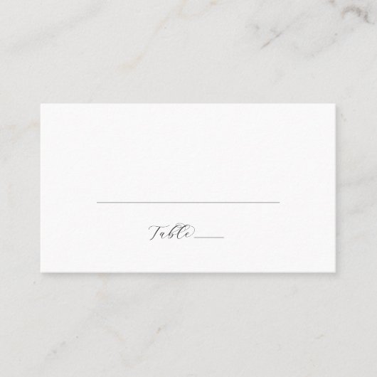 Elegant Script Flat Wedding Place Card Plaatskaartje (Voorkant)