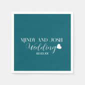 Elegant Script floating heart Servet (Voorkant)