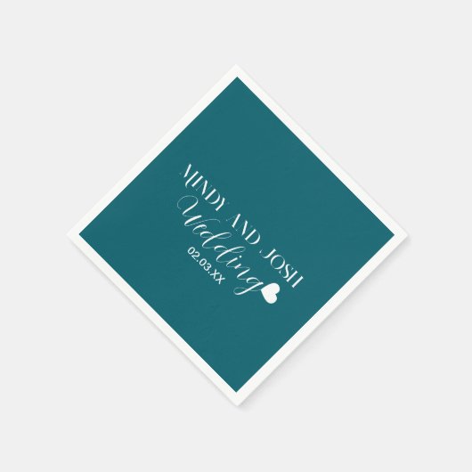 Elegant Script floating heart Servet (Hoek)