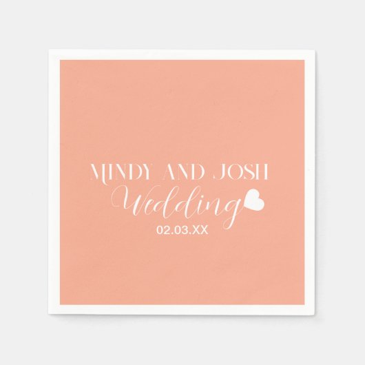 Elegant Script floating heart Servet (Voorkant)