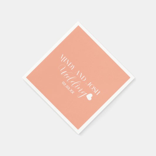 Elegant Script floating heart Servet (Hoek)